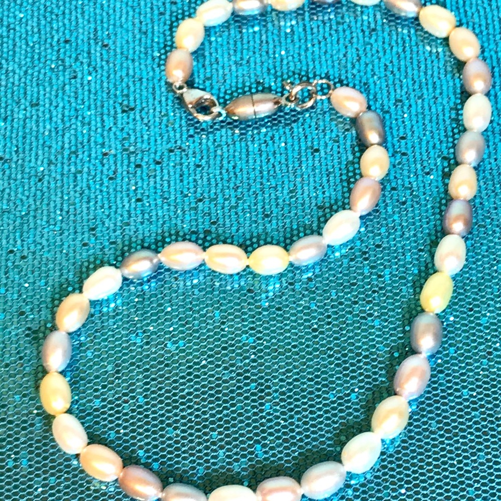 17” Sterling Pastel Baroque Cultured Pearls